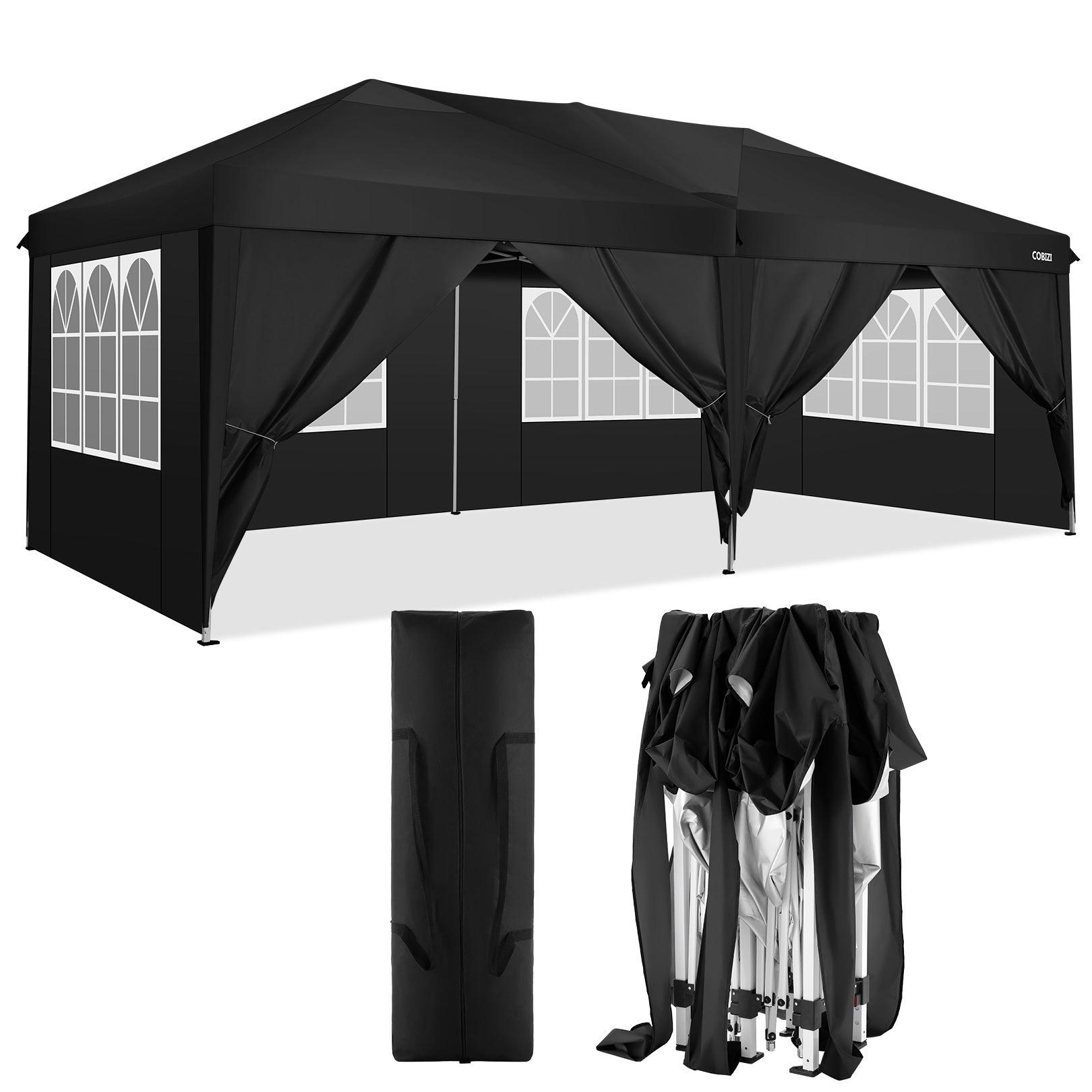 COBIZI Pop Up Canopy Large Party Tent Shelter 10'x20' with 6 Sidewalls - COBIZI