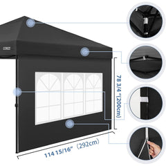 COBIZI Pop Up Canopy Sidewall Instant Canopy Wall 10'X10' with Window - COBIZI