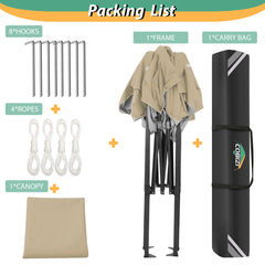 HOTEEL 6.5x6.5 FT Pop up Canopy, Waterproof Commercial Canopy Tent,Outdoor Garden Gazebo, with Carry Bag