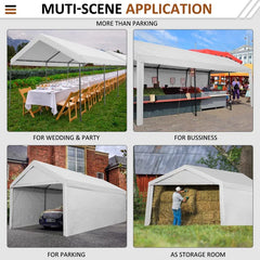 COBIZI 10X20ft Heavy Duty Canopy with Removable Sidewall, Upgraded Outdoor Waterproof Canopy Tent for Parties, Wedding, Car, Bussiness Event,White