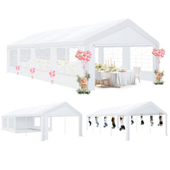 COBIZI 10‘x30’ Party Tent Heavy Duty, Wedding Tent, Event Tent for Parties, Carpas para Fiestas with 6 Removable Sidewalls