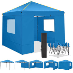 COBIZI 10x10 Pop Up Canopy Tent with 4 Removable Sidewalls, Waterproof Commercial Instant Gazebo Outdoor Tents