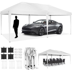 HOTEEL 10x20 Pop Up Canopy Tent Outdoor Shelter for Parties Weddings, Easy Set Up Waterproof Portable Canopy with Carry Bag & 4 Sandbags