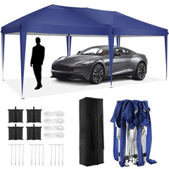 HOTEEL 10x20 Pop Up Canopy Tent Outdoor Shelter for Parties Weddings, Easy Set Up Waterproof Portable Canopy with Carry Bag & 4 Sandbags