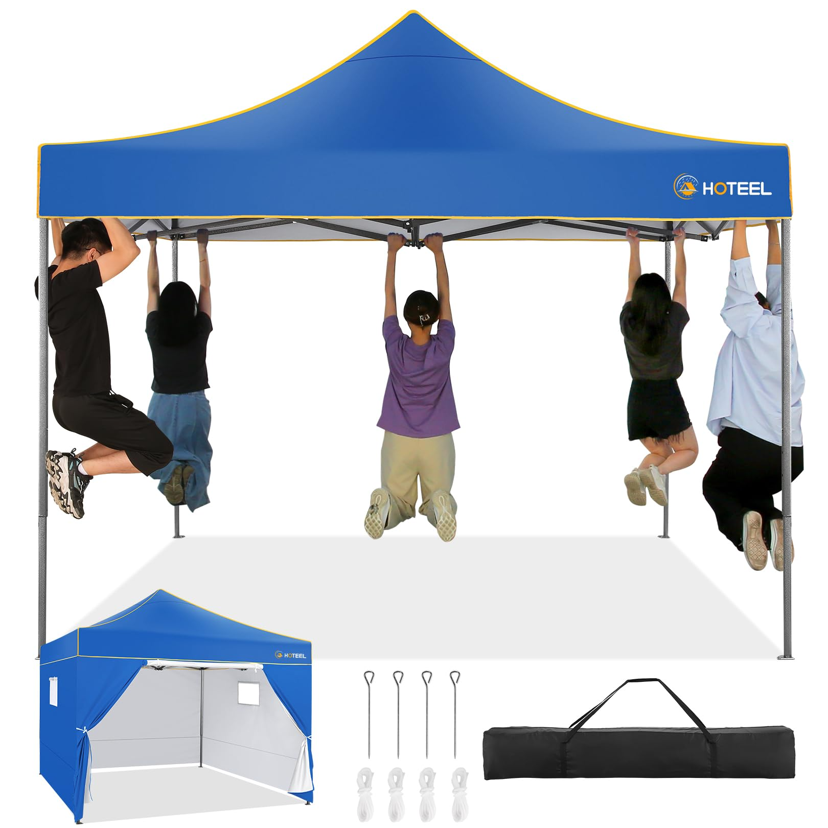 HOTEEL Pop Up 10x10 Canopy Tent, Outdoor Heavy Duty Vendor Tent with S