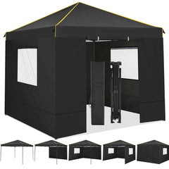 COBIZI 10x10 Pop Up Canopy Tent with 4 Removable Sidewalls, Waterproof Commercial Instant Gazebo Outdoor Tents