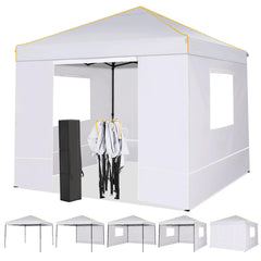 COBIZI 10x10 Pop-Up Outdoor Waterproof  Canopy with 4 Removable Sidewall and Mesh Windows