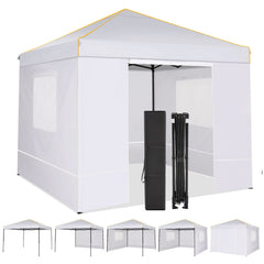 COBIZI 10x10 Pop Up Canopy Tent with 4 Removable Sidewalls, Waterproof Commercial Instant Gazebo Outdoor Tents