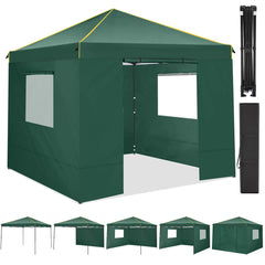 COBIZI 10x10 Pop Up Canopy Tent with 4 Removable Sidewalls, Waterproof Commercial Instant Gazebo Outdoor Tents