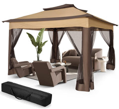 COBIZI Gazebo Canopy Tent, Pop Up Canopy 11x11 Tents for Parties, Outdoor Gazebo with Mosquito Netting and Vented Roof