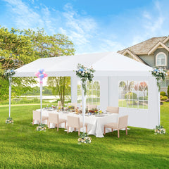 HOTEEL 10'x20' Canopy Party Tent with 4 Removable Sidewalls, Outdoor Tent for Parties, Event Tent, Large Canopy Tent for Weddings, Parties, Patio Camping Gazebo, All Season & Waterproof, White