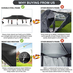 COBIZI 13x26 Heavy Duty Pop up Canopy with 6 Sidewalls, 2 Height Adjustable Commercial Tent,100% Waterproof Party Wedding Tent,Outdoor Gazebo with Wheeled Bag,Black