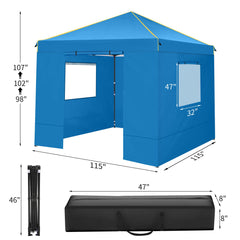 COBIZI 10x10 Pop Up Canopy Tent with 4 Removable Sidewalls, Waterproof Commercial Instant Gazebo Outdoor Tents