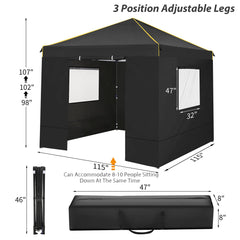 YUEBO 10' x 10' Outdoor Canopy Party Tent EZ Pop Up Canopy Portable Commercial Instant Canopy Shelter Tent Waterproof Gazebo with 4 Sidewalls