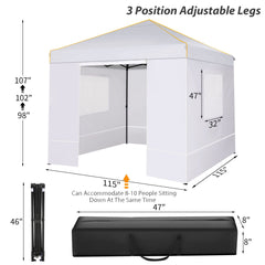 COBIZI 10x10 Pop up Canopy Tent with 4 Removable Sidewalls, Waterproof Commercial Instant Gazebo, Outdoor Party Tents with Carry Bag, White