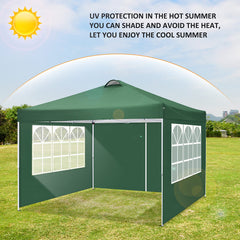 YUEBO 10' x 10' Adjustable Height Pop-up Canopy Tent Fully Waterproof Instant Outdoor Canopy Folding Shelter with 4 Removable Sidewalls, Air Vent on The Top