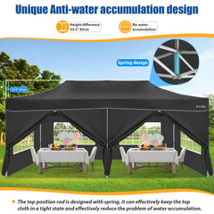 HOTEEL 10x20 Pop up Canopy with 6 Removable Sidewalls Heavy Duty Party Tent Outdoor Event Gazebo Frame Thickened Commercial Canopy Tents