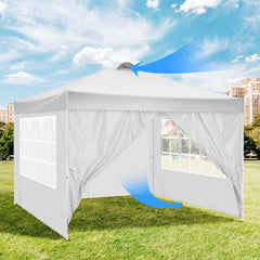COBIZI Canopy 10x10 Waterproof Pop up Canopy Tent with 4 Sidewalls Outdoor Event Shelter Tent for Parties Sun Shade Party Commercial Canopy