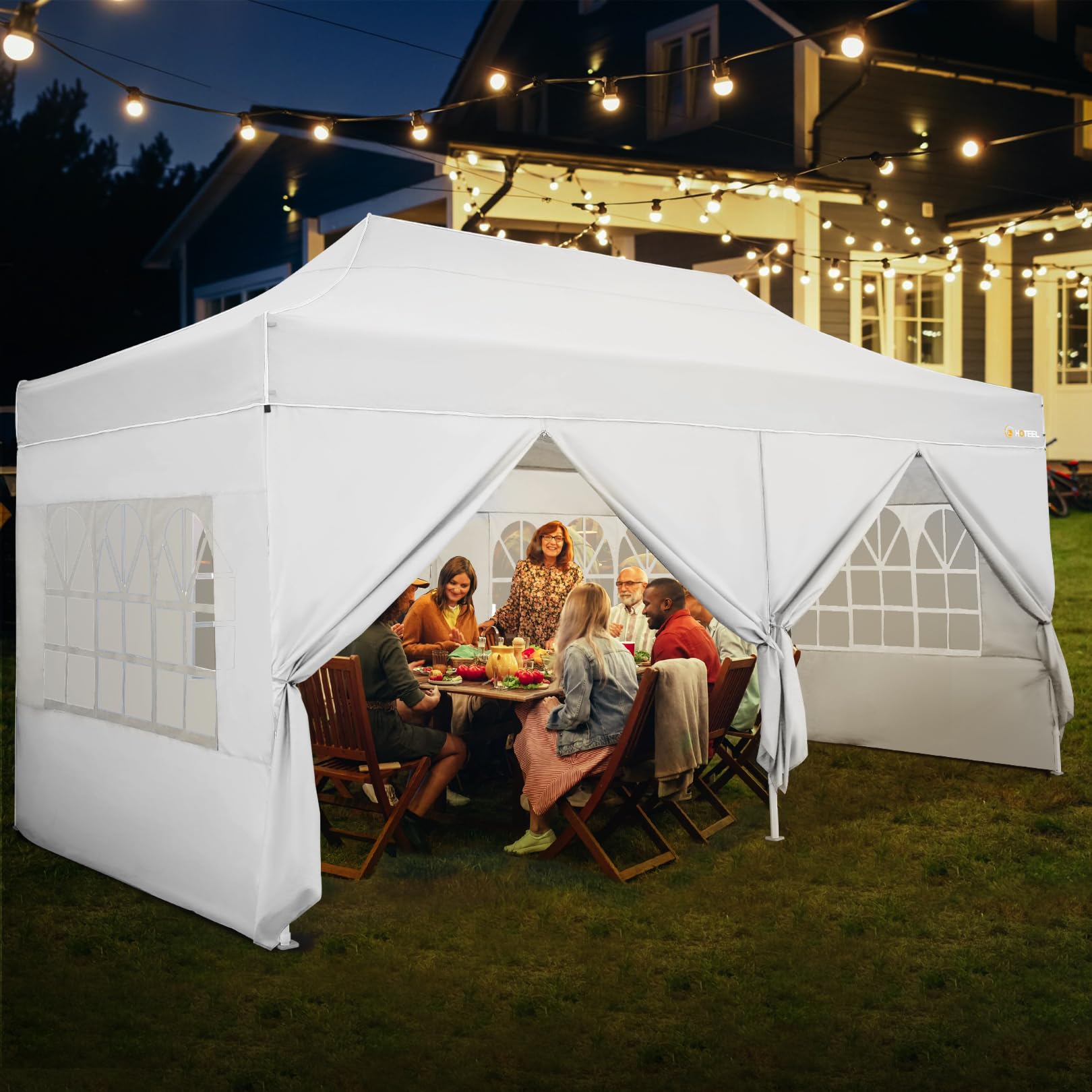 HOTEEL Tents for Parties, 10x20 Pop Up Canopy Tent Heavy Duty with S