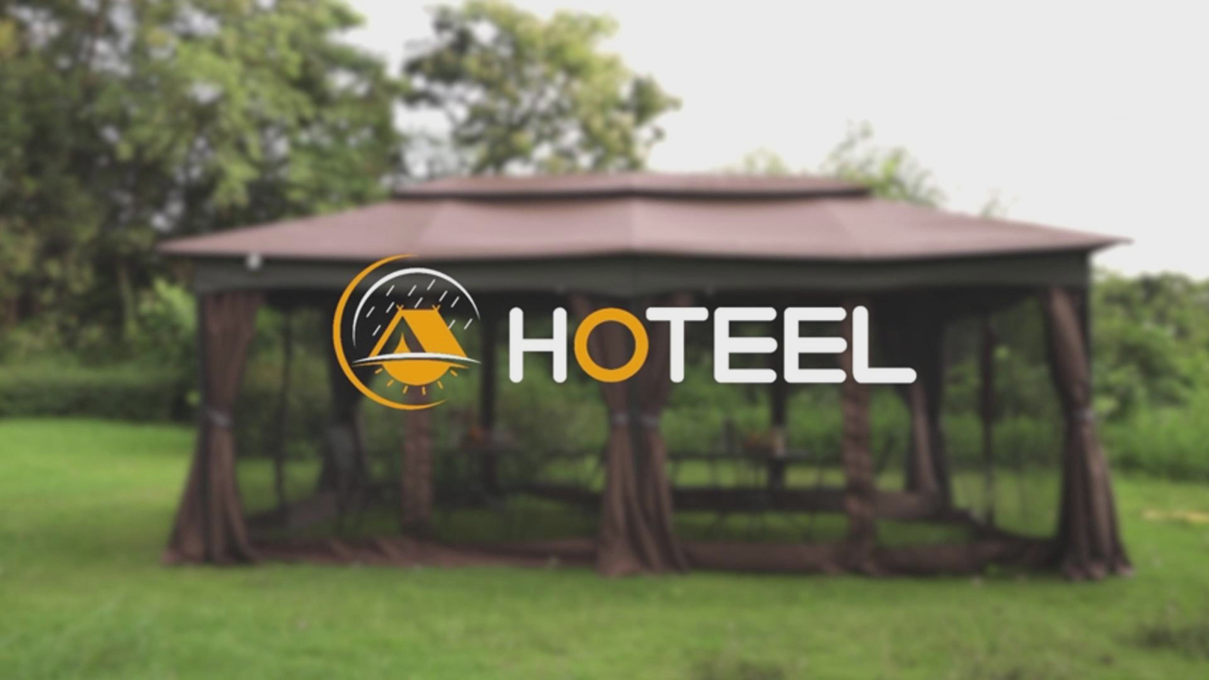 COBIZI Heavy Duty 12'x20' Metal Patio Gazebo Outdoor Gazebo Canopy Tent with 6 Mosquito Netting and Curtains Gazebos Shelter 100% Waterproof with Double Roof for Party, Backyard, Deck, Garden, Gray