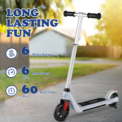 CAROMA Electric Scooter for Kids 6-12, up to 120 lbs, up to 6 mph, 120W Power Motor, Unique 7 Color Pedal Light E-Scooter for Kids Boys Girls
