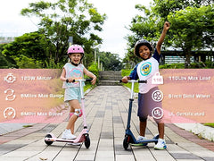 CAROMA Electric Scooter for Kids 6-12, up to 120 lbs, up to 6 mph, 120W Power Motor, Unique 7 Color Pedal Light E-Scooter for Kids Boys Girls