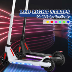 CAROMA Electric Scooter for Kids 6-12, up to 120 lbs, up to 6 mph, 120W Power Motor, Unique 7 Color Pedal Light E-Scooter for Kids Boys Girls