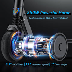 Caroma Electric Scooter Adults, Double Shock Absorption, 400W Motor, 16 Miles Long Range & Max Speed 16MPH, Honeycomb Tires, Folding E-Scooter Commuter with Waterproof Certified, Black