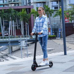 Caroma Electric Scooter Adults, Double Shock Absorption, 400W Motor, 16 Miles Long Range & Max Speed 16MPH, Honeycomb Tires, Folding E-Scooter Commuter with Waterproof Certified, Black