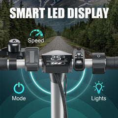 Caroma Peak 630W/819W Electric Scooter for Adults, Up to 25 Miles Range & 15.5/20 Mph, 9"/10" Solid Tires, Foldable Commuter E Scooter & LED Display and Cruise Control System (Optional Seat),Silve