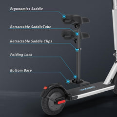 Caroma Peak 630W/819W Electric Scooter for Adults, Up to 25 Miles Range & 15.5/20 Mph, 9"/10" Solid Tires, Foldable Commuter E Scooter & LED Display and Cruise Control System (Optional Seat),Silve